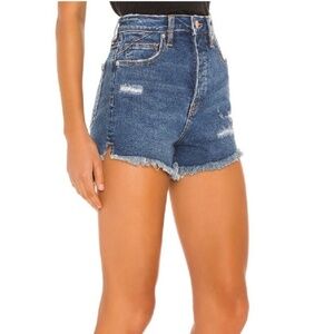 FREE PEOPLE - Women’s CRVY Vintage Frayed Hem High Rise Shorts - 26